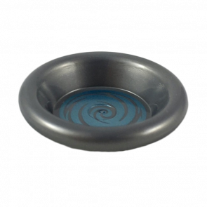 Посуд Lego Dish 3 x 3 with Metallic Light Blue Swirl Pattern 6256pb06 6233916 Flat Silver Б/У