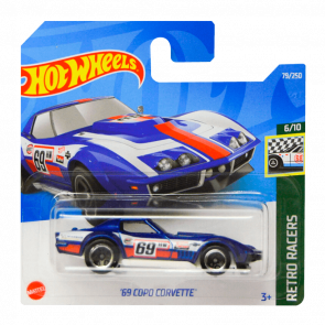 Машинка Базовая Hot Wheels '69 COPO Corvette Retro Racers 1:64 HCV10 Blue - Retromagaz