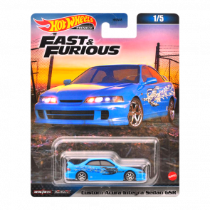 Машинка Premium Hot Wheels Custom Acura Integra Sedan GSR Fast & Furious 1:64 HNW46/HKD27 Light Blue - Retromagaz