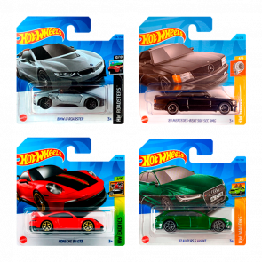 Набор Машинка Базовая Hot Wheels Audi RS 6 HKH69 + Mercedes-Benz 560 HKG45 + BMW i8 HKH44 + Porsche 911 HKH97 - Retromagaz