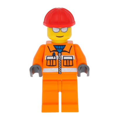 Фигурка Lego Construction 973pb0263 Worker Red Helmet Silver Sunglasses City cty0125 Б/У - Retromagaz