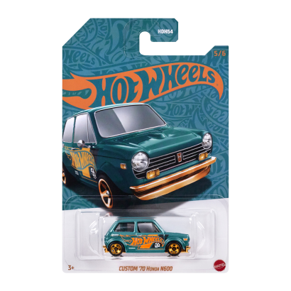 Тематична Машинка Hot Wheels Custom '70 Honda N600 Green and Gold 1:64 HVW99 Turquoise - Retromagaz