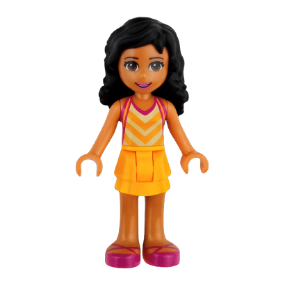 Фігурка Lego Girl Kate Bright Light Orange Layered Skirt Friends frnd155 2 Б/У - Retromagaz