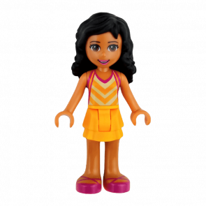 Фігурка Lego Girl Kate Bright Light Orange Layered Skirt Friends frnd155 2 Б/У - Retromagaz