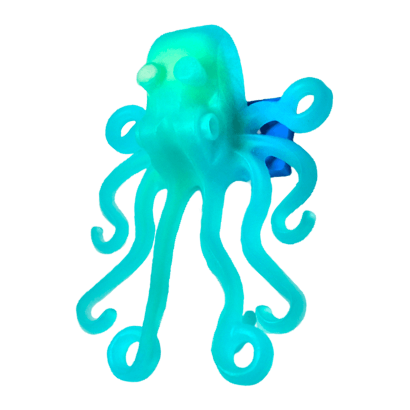 Фигурка Lego Вода Octopus with Marbled Glow In Dark Opaque Pattern Animals 6086pb01 4535279 Trans-Light Blue Б/У - Retromagaz