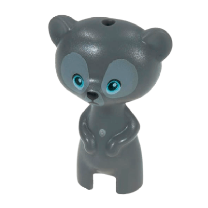 Фигурка Lego Земля Bear Baby Cub Medium Azure Eyes Black Nose Animals 16543pb01 6063638 Dark Bluish Grey Б/У - Retromagaz