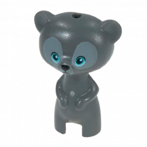 Фігурка Lego Земля Bear Baby Cub Medium Azure Eyes Black Nose Animals 16543pb01 6063638 Dark Bluish Grey Б/У - Retromagaz