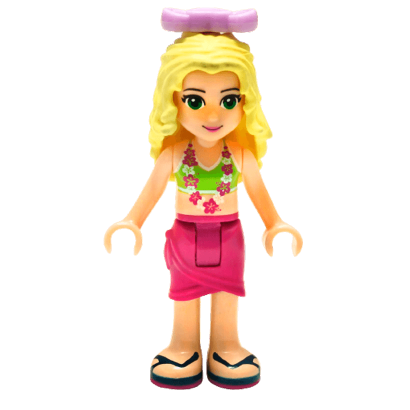 Фігурка Lego Girl Isabella Magenta Wrap Skirt Lime Bikini Top Friends frnd033 2 Б/У - Retromagaz