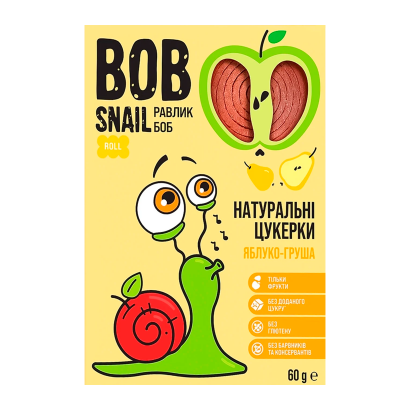 Цукерки Натуральні Bob Snail Яблучно-Грушеві - Retromagaz