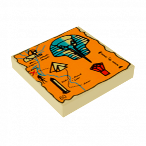 Плитка Lego Декоративна Map Orange and Hieroglyphs 2 x 2 3068px20 Tan Б/У - Retromagaz