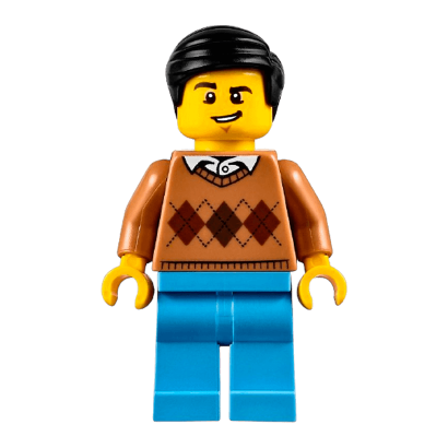 Фігурка Lego People 973pb2342 Dad Medium Nougat Argyle Sweater City twn298 Б/У - Retromagaz