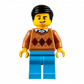 Фигурка Lego People 973pb2342 Dad Medium Nougat Argyle Sweater City twn298 Б/У