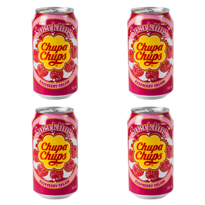 Набор Напиток Chupa Chups Raspberry & Cream Flavour 345ml 4шт - Retromagaz