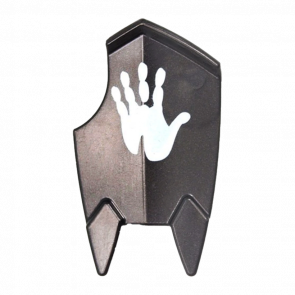 Оружие Lego Щит Uruk Hai Shield with White Handprint Lord of the Rings 10049pb01 6005318 Pearl Dark Grey Б/У