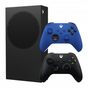 Набор Консоль Microsoft Xbox Series S 1TB Carbon Black Новый  + Геймпад Беспроводной Controller Shock Blue - Retromagaz