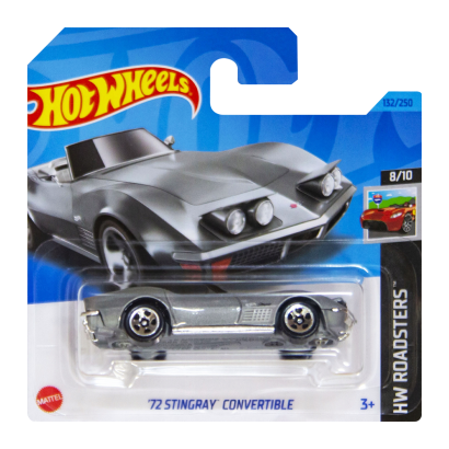 Машинка Базова Hot Wheels '72 Stingray Convertible Roadsters 1:64 HKK12 Silver - Retromagaz