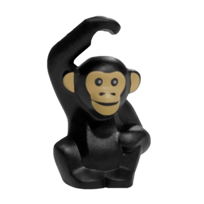 Фигурка Lego Земля Chimpanzee with Light Nougat Face Pattern Animals 95327pb01 1 4632330 Black Б/У - Retromagaz