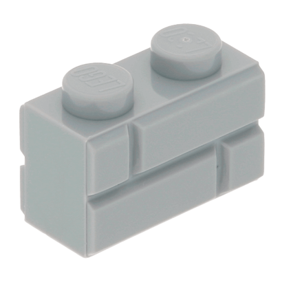 Кубик Lego Модифікована with Masonry Profile 1 x 2 98283 6000066 Light Bluish Grey 10шт Б/У - Retromagaz