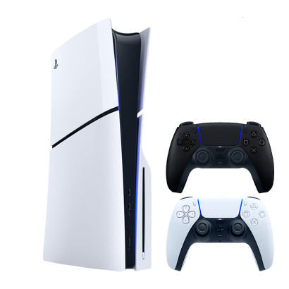 Набір Консоль Sony PlayStation 5 Slim Blu-ray 1TB White Новий  + Геймпад Бездротовий DualSense Midnight Black - Retromagaz