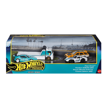 Машинка Premium Hot Wheels 4шт Pandem Subaru BRZ / Nissan Maxima Drift Car / Custom Datsun 240Z / Fleet Street Greddy Diorama 1:64 HRT53 White - Retromagaz