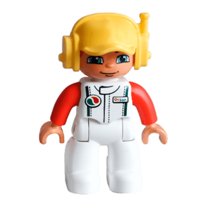 Фигурка Lego Boy White Legs White Race Top Duplo 47394pb160 Б/У - Retromagaz