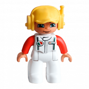 Фигурка Lego Boy White Legs White Race Top Duplo 47394pb160 Б/У