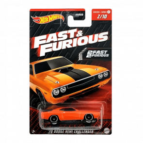 Тематическая Машинка Hot Wheels '70 Dodge Hemi Challenger Fast & Furious 1:64 HNR92 Orange - Retromagaz