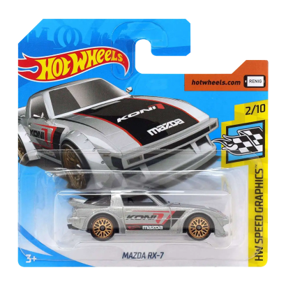 Машинка Базова Hot Wheels Mazda RX-7 Speed Graphics 1:64 FYD25 Metallic Silver - Retromagaz