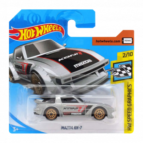 Машинка Базова Hot Wheels Mazda RX-7 Speed Graphics 1:64 FYD25 Metallic Silver - Retromagaz