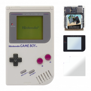 Набор Консоль Nintendo Game Boy Classic DMG-01 Grey Б/У  + Флэш Картридж Everdrive EDGB OS V4 Английская Версия Новый + Стекло Консоли RMC Trans Clear + Защитная Пленка - Retromagaz