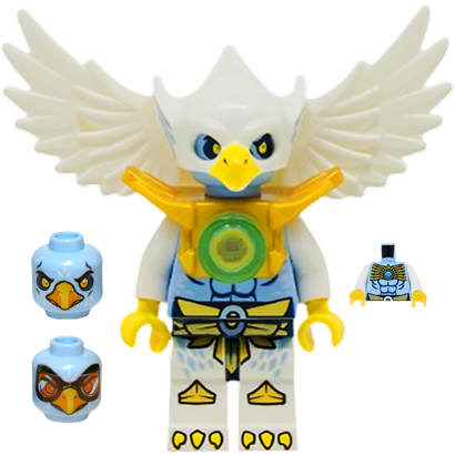 Фигурка Lego Eagle Tribe Ewar Pearl Gold Armor Legends of Chima loc014 Б/У - Retromagaz