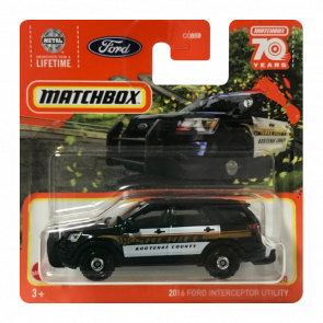 Машинка Большой Город Matchbox 2016 Ford Interceptor Utility Highway 1:64 HLD15 Black - Retromagaz