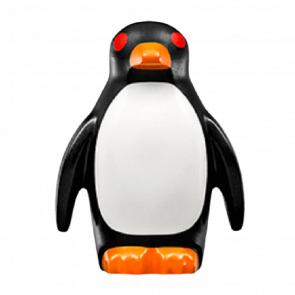 Фігурка Lego Земля Penguin with Flippers and Stud on Back with Orange Beak White Stomach Red Eyes Animals 26076pb02 1 6179133 Black Б/У