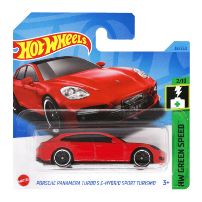 Машинка Базова Hot Wheels Porsche Panamera Turbo S E-Hybrid Sport Turismo Green Speed 1:64 HKH55 Red - Retromagaz