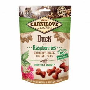 Ласощі для Котів Carnilove Crunchy Snack Duck with Raspberries 50g - Retromagaz