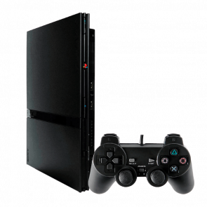 Консоль Sony PlayStation 2 Slim SCPH-7xxx Free MC Boot Black Неробочий Привід + 10 Вбудованих Ігор Б/У - Retromagaz