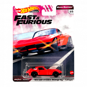 Машинка Premium Hot Wheels '65 Corvette Stingray Coupe Fast & Furious 1:64 GJR78 Red - Retromagaz