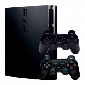 Набор Консоль Sony PlayStation 3 Slim 320GB Black Б/У  + Геймпад Беспроводной DualShock 3