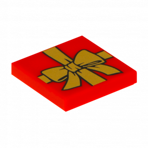 Плитка Lego Декоративная Groove with Present Gift with Gold Bow Pattern 2 x 2 3068bpb0786 6040613 Red Б/У - Retromagaz