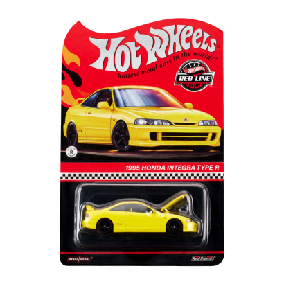 Машинка Premium Hot Wheels 1995 Honda Integra Type R Red Line Club RLC 1:64 HWF15 Yellow - Retromagaz