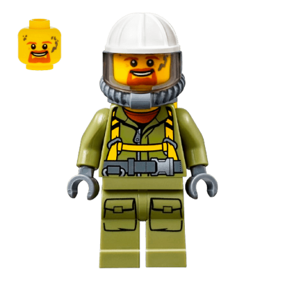 Фигурка Lego Volcano Explorers 973pb2453 Male Worker Suit with Harness City cty0685 Б/У - Retromagaz