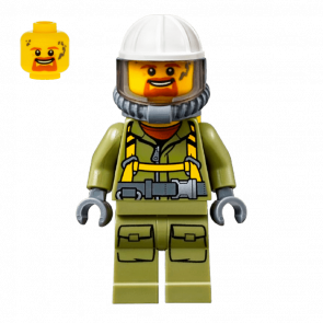 Фигурка Lego Volcano Explorers 973pb2453 Male Worker Suit with Harness City cty0685 Б/У