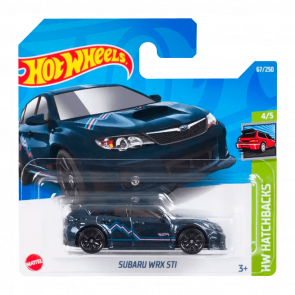 Машинка Базовая Hot Wheels Subaru WRX STI Hatchbacks 1:64 HCV32 Dark Blue - Retromagaz