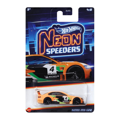 Тематична Машинка Hot Wheels BMW M3 GT2 Neon Speeders 1:64 HLH72/HRW78 Orange - Retromagaz