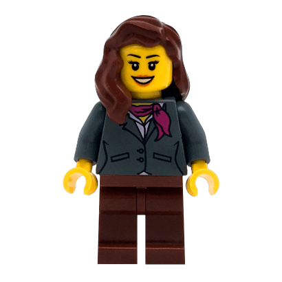 Фигурка Lego People 973pb0639 Dark Bluish Gray Jacket with Magenta Scarf City twn196 Б/У - Retromagaz