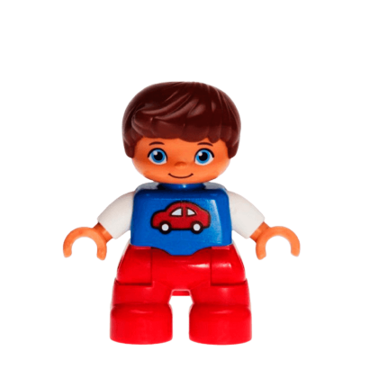 Фігурка Lego Boy Red Legs Blue Top Duplo 47205pb031 Б/У - Retromagaz