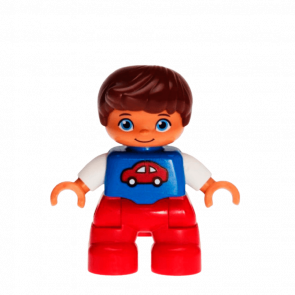 Фігурка Lego Boy Red Legs Blue Top Duplo 47205pb031 Б/У