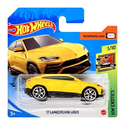 Машинка Базовая Hot Wheels '17 Lamborghini Urus Exotics 1:64 GHB36 Yellow - Retromagaz