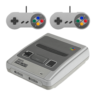 Набір Консоль Nintendo SNES FAT Europe Light Grey Б/У + Геймпад Дротовий RMC Grey 1.5m Новий 2 шт - Retromagaz