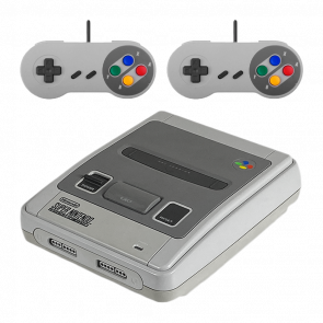 Набір Консоль Nintendo SNES FAT Europe Light Grey Б/У + Геймпад Дротовий RMC Grey 1.5m Новий 2 шт